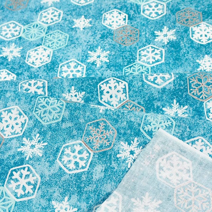Amazon｜濱文様 てぬぐい 亀甲に雪模様 ブルー｜手ぬぐい